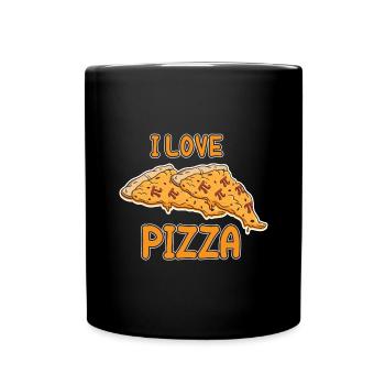 Math I Love Pizza Pi - Tasse einfarbig - Schwarz - Vorne