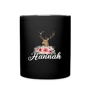 Hannah Frauen Mädchen Geschenkidee - Tasse einfarbig - Schwarz - Vorne
