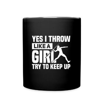 Speerwerfen Geschenke | Speerwerfer Sport Athlet - Tasse einfarbig - Schwarz - Vorne