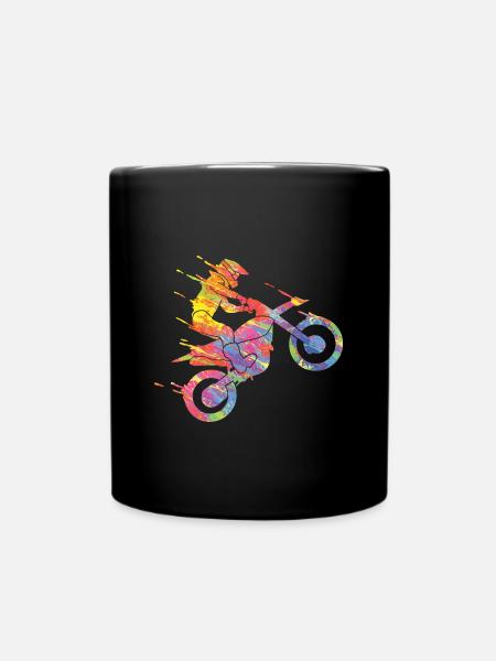 Motocross Bunte Farbe Grafik Männer Frauen & Kinder - Tasse einfarbig - Schwarz