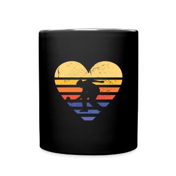 Sport Retro Sunset Heart Bocce - Full Colour Mug - black - Front