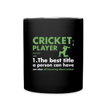 Sport Player Definition Cricket - Full Colour Mug - black - Front