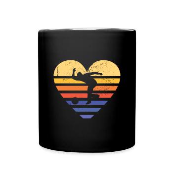 Sport Retro Sunset Heart Bowling - Full Colour Mug - black - Front