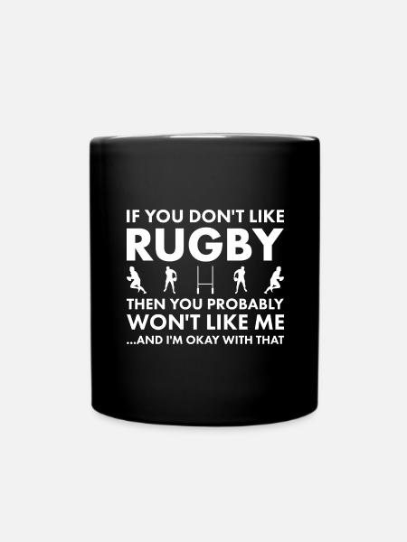 Sport si tu ne m’aimes pas rugby - Mug uni - noir