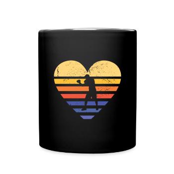Sport Retro Sunset Heart Boxing - Tasse einfarbig - Schwarz - Vorne