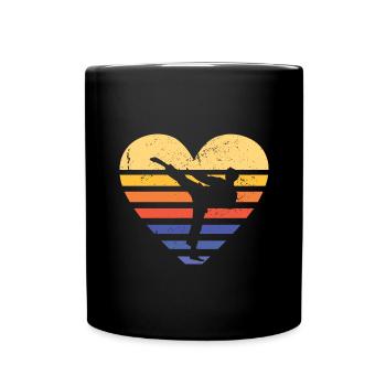 Sport Retro Sunset Heart Taekwondo - Full Colour Mug - black - Front