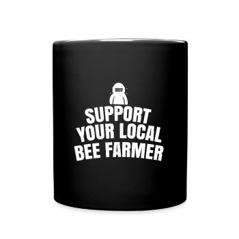 support your local bee farmer - Full Colour Mug - black - Front