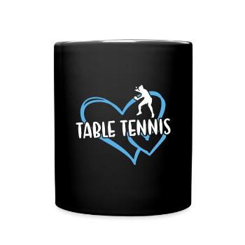 Sport Heart Table Tennis - Full Colour Mug - black - Front