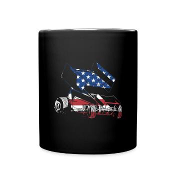 Sport Us Flag Sprint Car Racing - Tasse einfarbig - Schwarz - Vorne