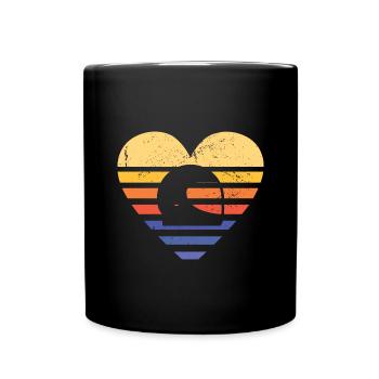 Sport Retro Sunset Heart Racing - Mug uni - noir - Devant