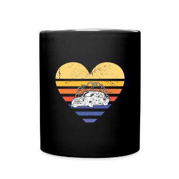 Sport Retro Sunset Heart Drifting - Tasse einfarbig - Schwarz - Vorne