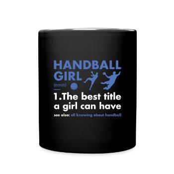 Sport Girl Definition Handball - Tasse einfarbig - Schwarz - Vorne