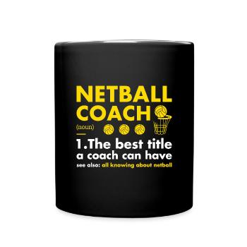 Sport Coach Definition Netball - Tasse einfarbig - Schwarz - Vorne