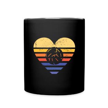 Sport Retro Sunset Heart Netball - Tasse einfarbig - Schwarz - Vorne
