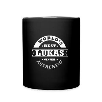 Lukas Gift T shirt personalized name lukas - Full Colour Mug - black - Front