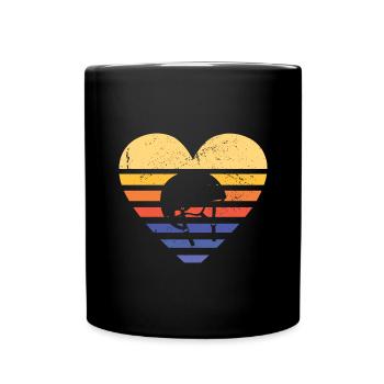 Sport Retro Sunset Heart Roller Derby - Mug uni - noir - Devant