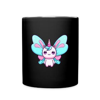 variation 21753aUnicorn butterfly metamorphosis - Full Colour Mug - black - Front