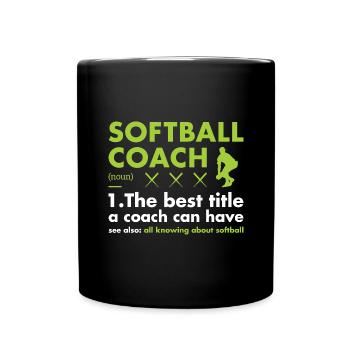 Sport Coach Definition Softball - Tasse einfarbig - Schwarz - Vorne