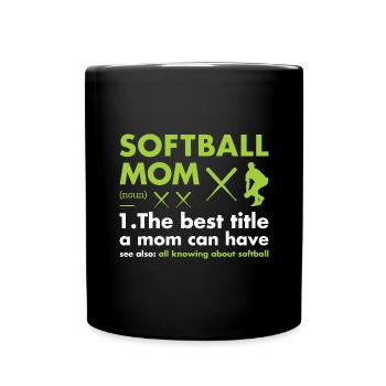 Sport Mom Definition Softball - Tasse einfarbig - Schwarz - Vorne