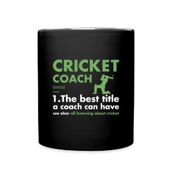 Sport Coach Definition Cricket - Full Colour Mug - black - Front