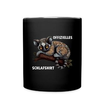 lemur Lemur Katta Madagaskar Offizielles Schlafshi - Tasse einfarbig - Schwarz - Vorne