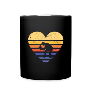 Sport Retro Sunset Heart Pickleball - Full Colour Mug - black - Front