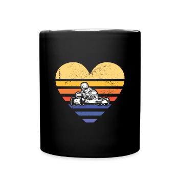 Sport Retro Sunset Heart Go Kart - Tasse einfarbig - Schwarz - Vorne