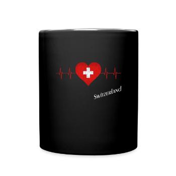 Switzerland Swiss Schweiz - Tasse einfarbig - Schwarz - Vorne