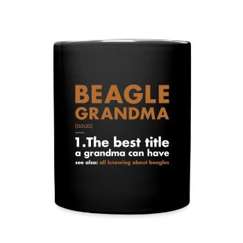 Beagle Grandma Définition - Mug uni - noir - Devant