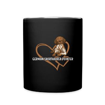 Cœur de pointeur allemand à poil court - Mug uni - noir - Devant