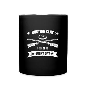 Tontaubenschießen Sprüche | Skeet Hobby Geschenke - Tasse einfarbig - Schwarz - Vorne