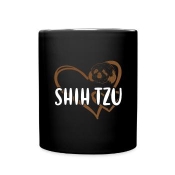 Cœur de Shih Tzu - Mug uni - noir - Devant