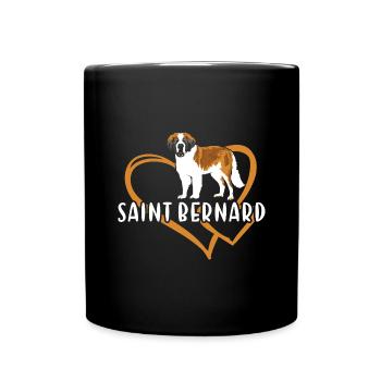 Saint Bernard Heart - Full Colour Mug - black - Front