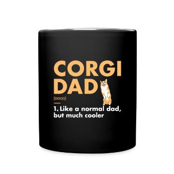 Chien Corgi Papa Définition - Mug uni - noir - Devant