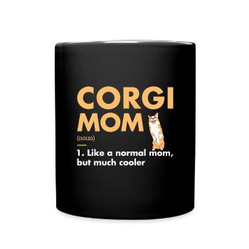 Chien Corgi Maman Définition - Mug uni - noir - Devant