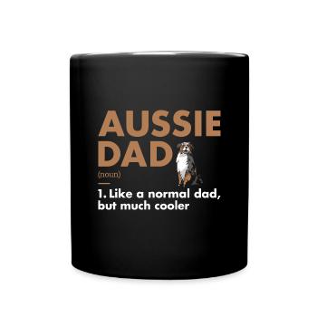 Dog Aussie Dad Definition - Tasse einfarbig - Schwarz - Vorne