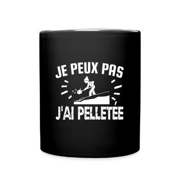 je peux pas j'ai pelletée - Mug uni - noir - Devant