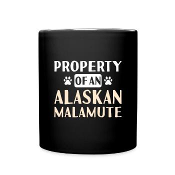 Propriété d’un Malamute d’Alaska - Mug uni - noir - Devant