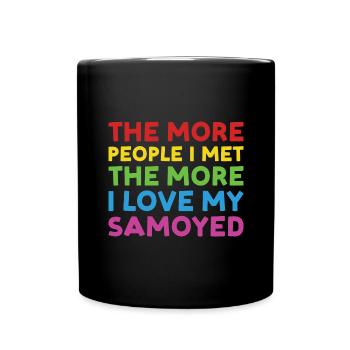 Les gens que j’ai rencontrés que j’adore Samoyède - Mug uni - noir - Devant