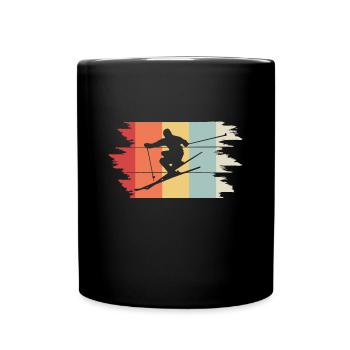 Skifahren Ski Skifahrer Geschenk Abfahrt Sport Wi - Tasse einfarbig - Schwarz - Vorne