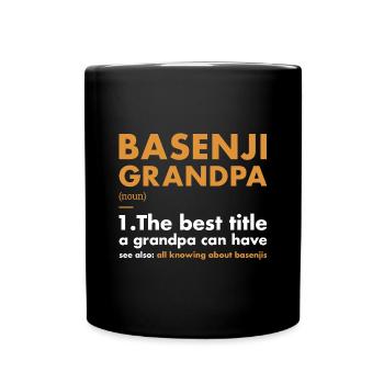 Dog Basenji Grandpa Definition - Full Colour Mug - black - Front