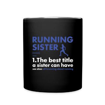 Sport Sister Running - Full Colour Mug - black - Front