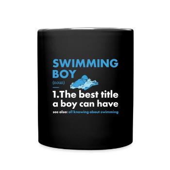 Sport Boy Swimming - Tasse einfarbig - Schwarz - Vorne