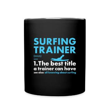Sport Trainer Surfing - Tasse einfarbig - Schwarz - Vorne