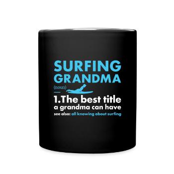 Sport Grandma Surfing - Tasse einfarbig - Schwarz - Vorne
