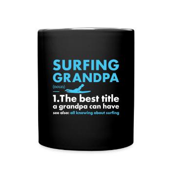 Sport Grandpa Surfing - Full Colour Mug - black - Front