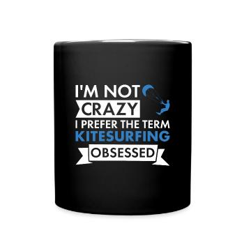 Sport Je ne suis pas fou de kitesurf - Mug uni - noir - Devant