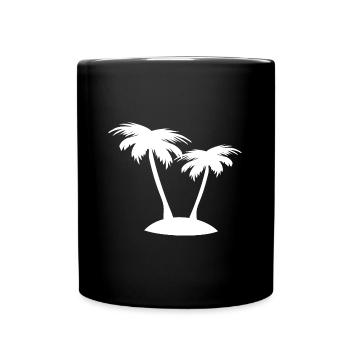 The cool palm tree design for the South Seas fan - Full Colour Mug - black - Front