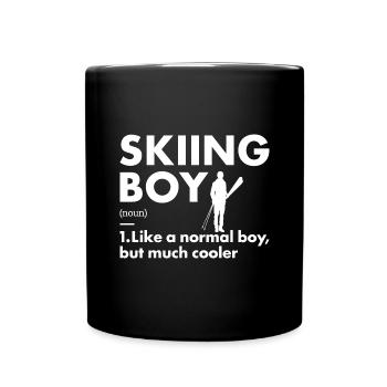 Sport Boy Skiing - Tasse einfarbig - Schwarz - Vorne