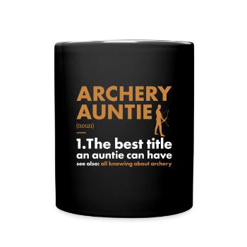 Sport Auntie Archery - Full Colour Mug - black - Front